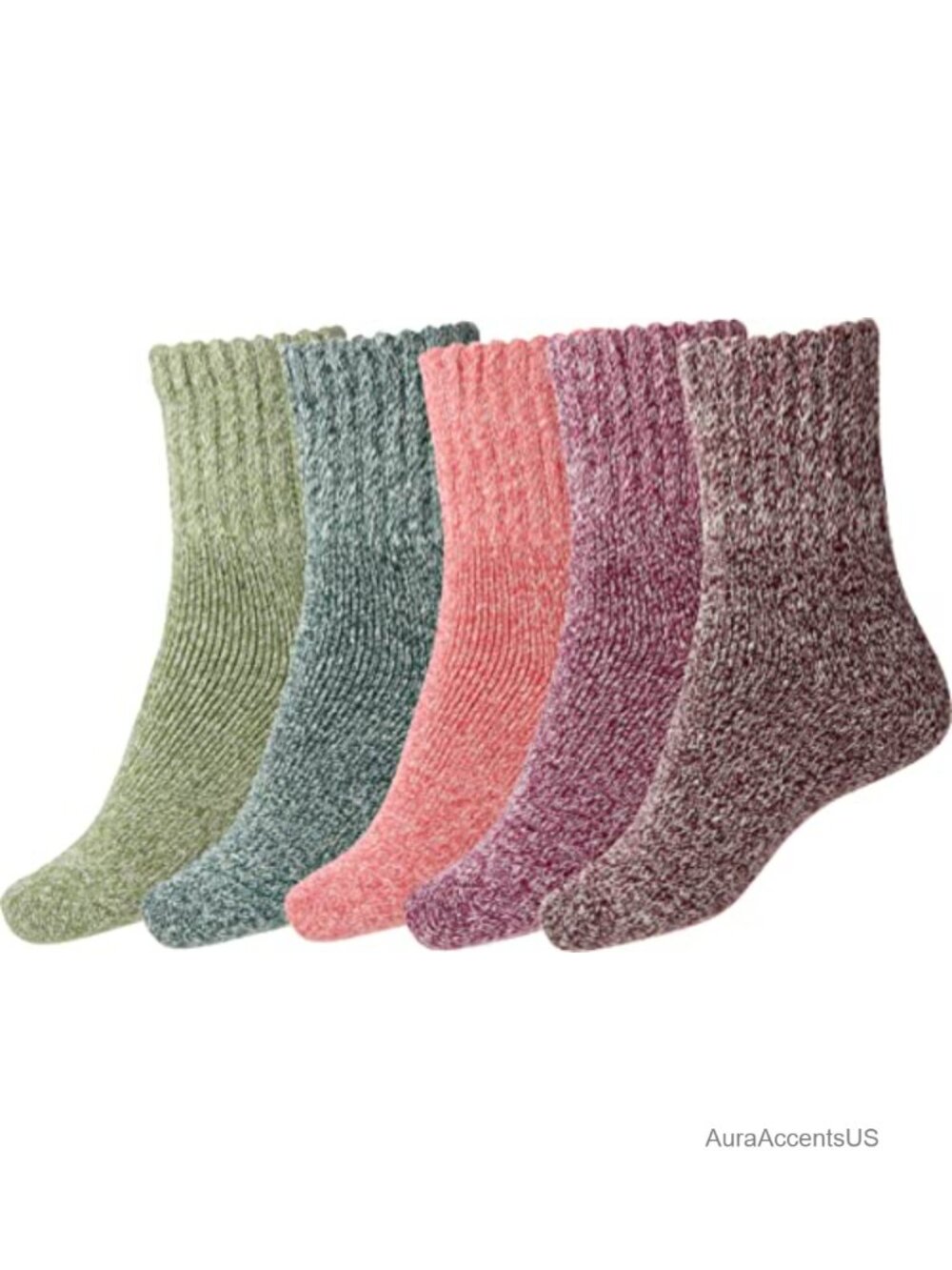 Women's Thick Warm Wool Boot Socks Calf Socks 5 Pairs Cozy Winter